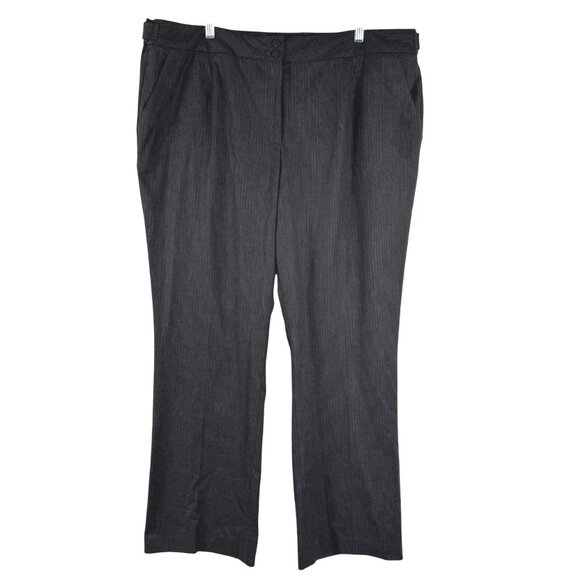 Talbots Heritage Pants 20W Gray Pinstripe Striped Polyester Blend NWT‎ PT-2550 - Picture 1 of 13